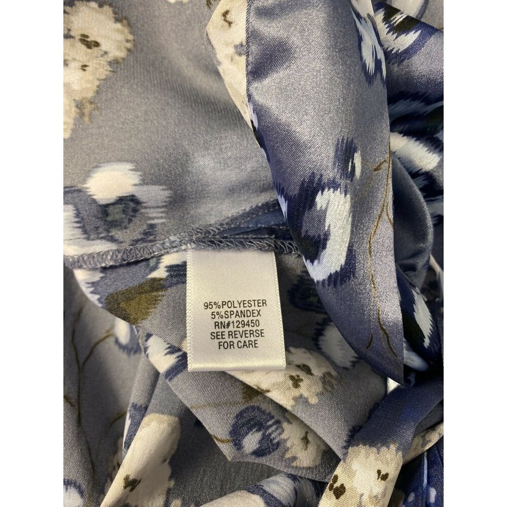 APT 9 Women's PXL sleeveless side tie tank Floral print blue and white polyester - Picture 10 of 11